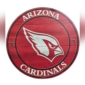 Arizona Cardinals Red Round Wooden Wall Sign